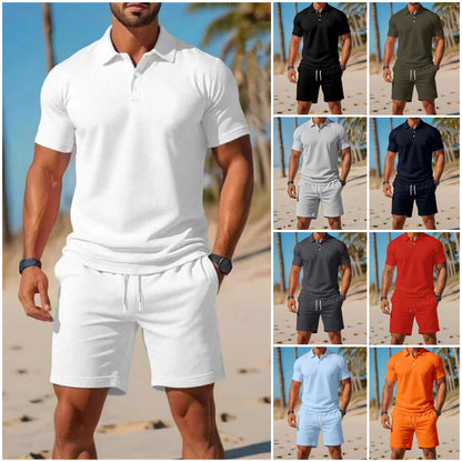 【S~3XL】Muški set koji se sastoji od majice kratkih rukava i kratkih hlača, savršen za ležerne praznike.