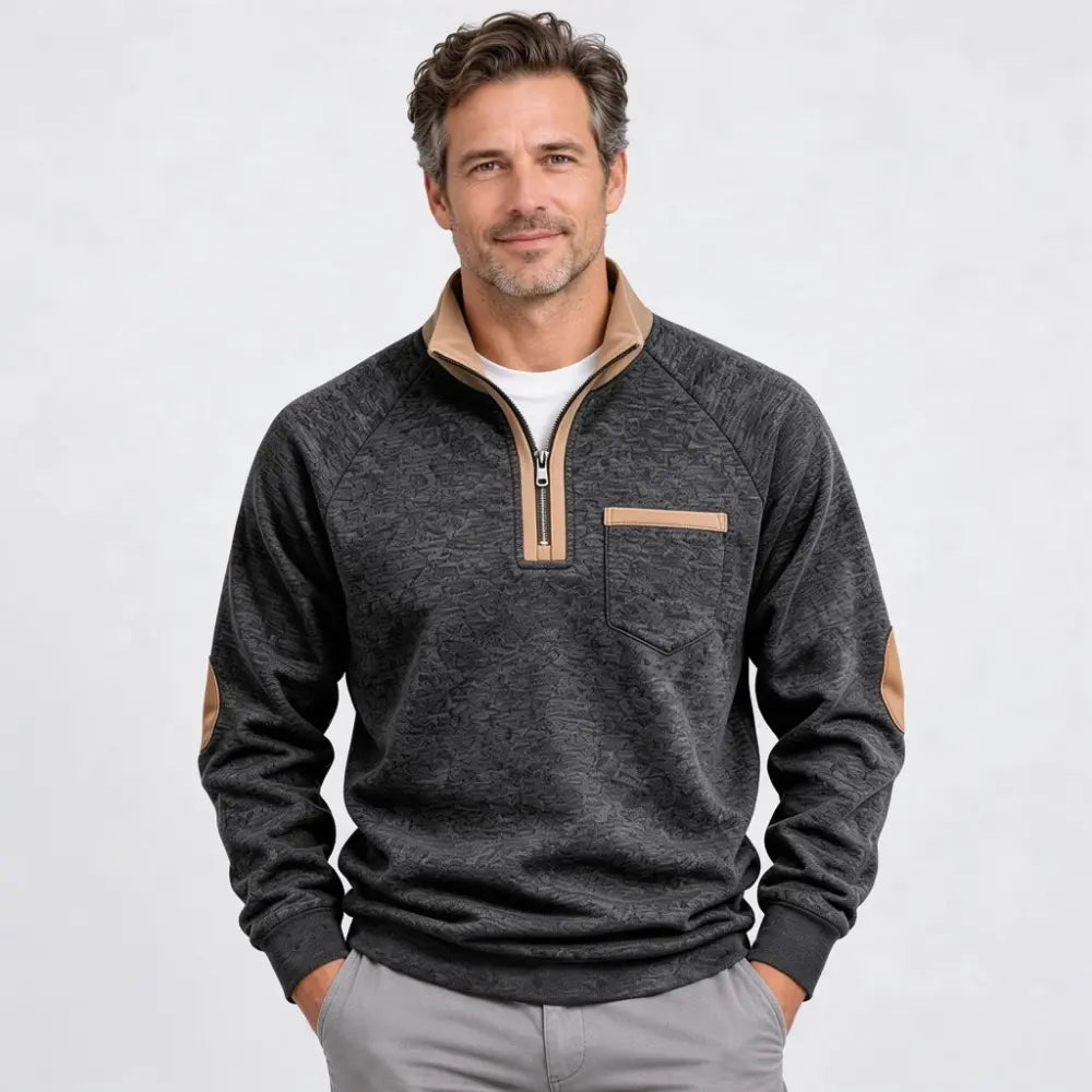 ✨🧥【1 komad, S–3XL】Muška termoizolirana majica s patentnim zatvaračem do prsa i kontrastnim detaljima; retro stil, udoban kroj i topao materijal.