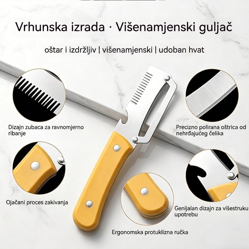 ✅Kupite 1, dobijte 1 gratis (2 artikla) 🧅🔪 Višenamjenska kuhinjska gulilica 3 u 1: Gulite, režite i otvarajte boce! 🔥
