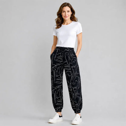 👖Nohavice s vysokým pásom z ľadového hodvábu pre ženy – voľné, plus veľkosti 40 – 100 kg – letné, priedušné nohavice so širokými nohavicami