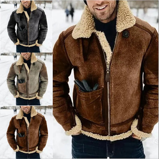 【M-5XL】 Stylowy, ciepły wełniany płaszcz w stylu retro z długim rękawem i zapięciem na zamek błyskawiczny