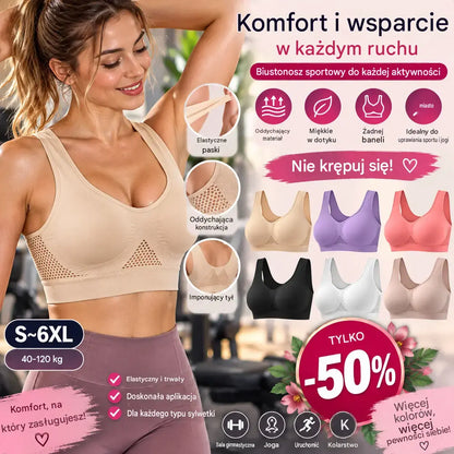 🥰【Zestaw 4-częściowy】Oddychający i stylowy biustonosz sportowy ❤️【40–120 kg】
