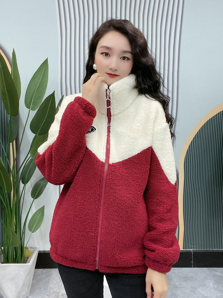 🔥🐏【M-4XL】Zimowa kurtka polarowa, kurtka bawełniana, wzmocniona kurtka bawełniana z wełny jagnięcej, ciepła kurtka