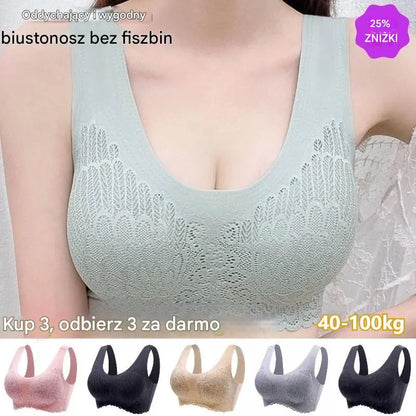 👙【Zestaw 3-częściowy】Nowy i ulepszony wygodny koronkowy biustonosz w dużym rozmiarze (50-100kg)