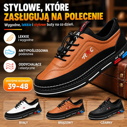 💯🔥【39–48】Męskie skórzane buty biznesowe na co dzień – wodoodporne, odporne na plamy, z miękką podeszwą zapewniającą wygodę noszenia