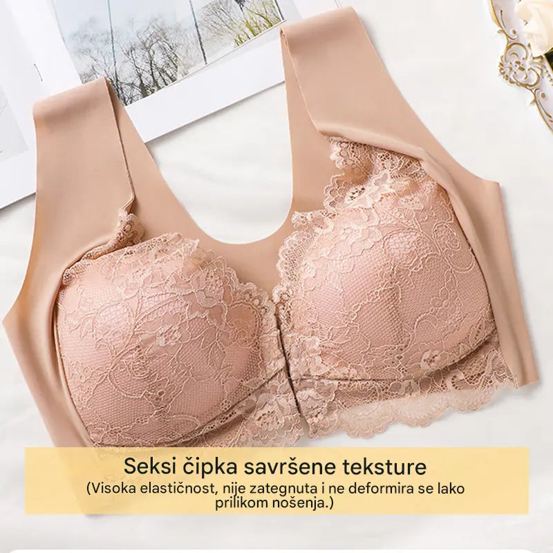 💖Najniža cijena za ograničeno vrijeme【Set od 5 dijelova】【40-100 kg】😍Plus size push-up grudnjak s prekrasnim čipkastim kopčanjem na stražnjoj i prednjoj strani