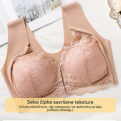 💖Najniža cijena za ograničeno vrijeme【Set od 5 dijelova】【40-100 kg】😍Plus size push-up grudnjak s prekrasnim čipkastim kopčanjem na stražnjoj i prednjoj strani