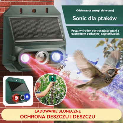 🔥【Kup jeden, a drugi dostaniesz gratis】🔥Odstraszacz zwierząt zasilany ultradźwiękami na zewnątrz: Odstrasza ptaki i zwierzęta.