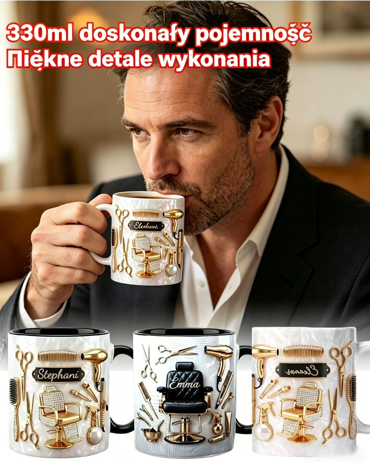 ✨✂️ Spersonalizowana, lekka i luksusowa ceramiczna filiżanka do kawy