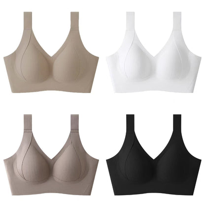 🧊【4 sztuki】🍃Damski biustonosz jednoczęściowy bez szwów i fiszbin, oddychający nie powodujący potu, waga 40–95 kg