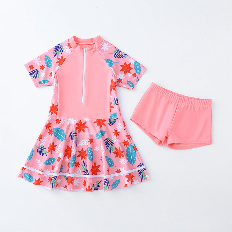 👗【100-160cm】Dwuczęściowy strój kąpielowy dla dziewczynek, szybkoschnący i przewiewny, idealny na lato