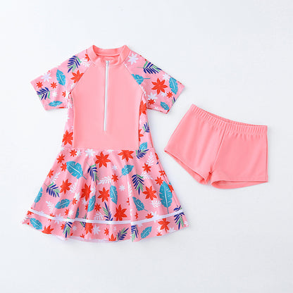 👗【100-160cm】Dwuczęściowy strój kąpielowy dla dziewczynek, szybkoschnący i przewiewny, idealny na lato