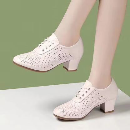 🔥【Veličine 34-41】🔥【Visina pete 5 cm】👡Nove ženske cipele od prave kože iz 2026. s jednim slojem, prozračne i šuplje.