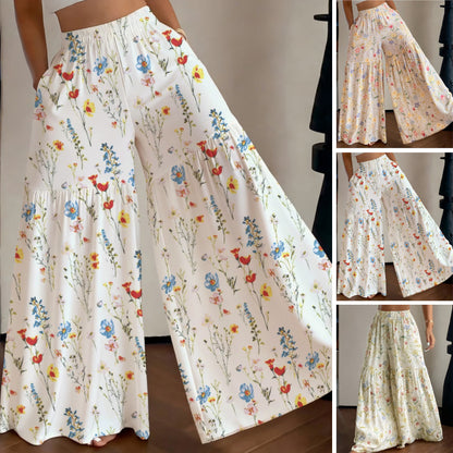 🌺【S-2XL】Ženske hlače širokog kroja s printom, prikladne za sve tipove tijela