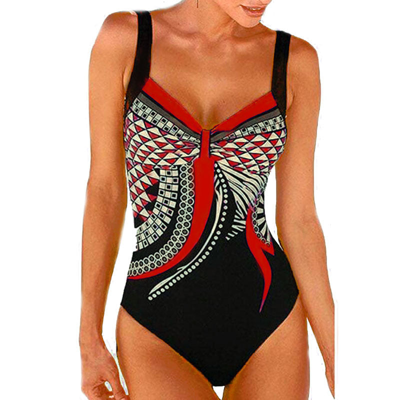 🩱🏊‍♀️  nový retro jednodielny plavkový kostým s potlačou【S-3XL】
