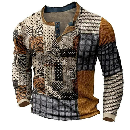 ✨👔50% de descuento en polos estampados de manga larga para hombre [S-4XL]
