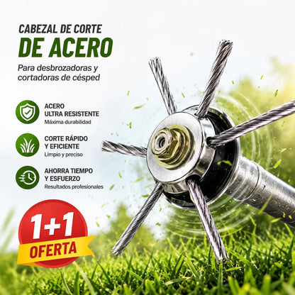 🔥✨【Compra 1 y llévate 1 gratis：2 piezas】🔥 Cabezal de corte reemplazable para cortacésped/desbrozadora - cabezal de corte de acero para cortar césped 🌿✂️⚙️