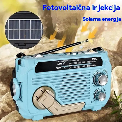 📟📶Prijenosni radio za hitne slučajeve s ručnim punjenjem i LED svjetlom