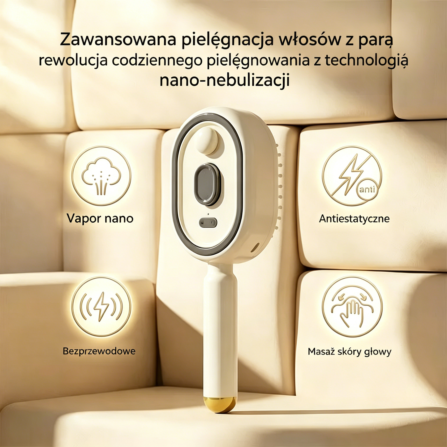 ⚡💨 Elektryczny sprayer z grzebieniem do masażu i poduszką powietrzną