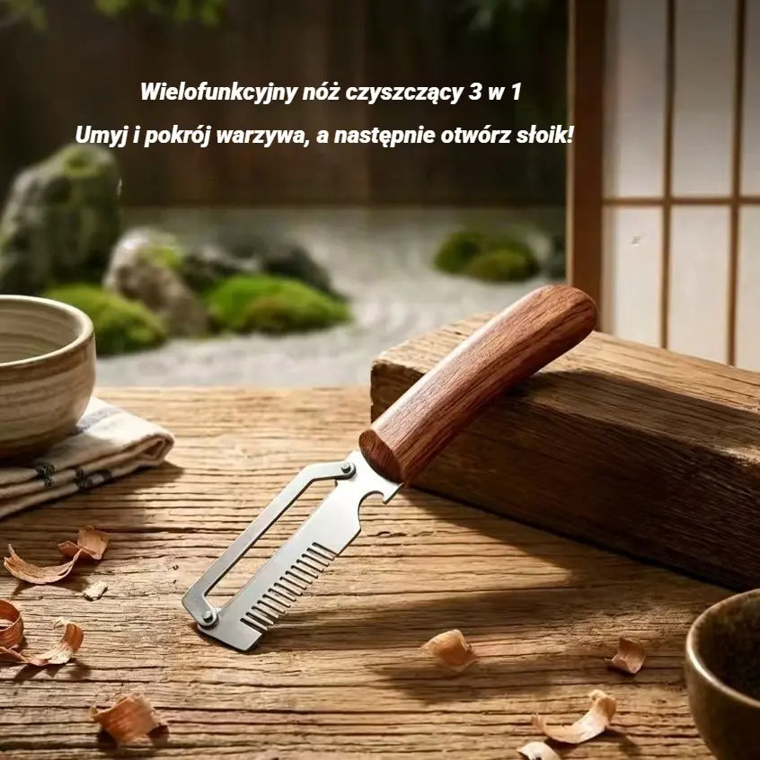 ✅ Kup 1, a dostaniesz 2 (łącznie 2 sztuki) 🧅🔪 Wielofunkcyjny nóż do obierania 3 w 1: czyści, kroi warzywa i otwiera butelki! 🔥