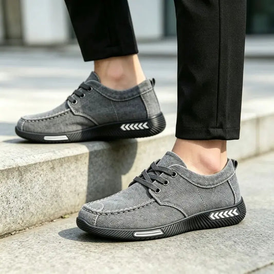 【Tallas 39-45】 Zapatillas casuales de lona para hombre: suaves, resistentes a los olores, antideslizantes y duraderas.