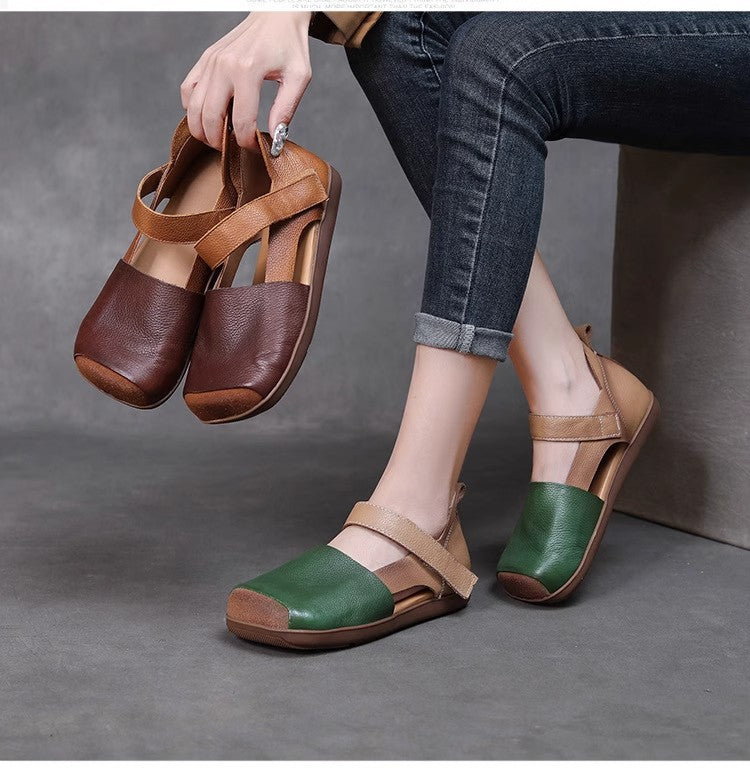 🔥【Kupite jedan, drugi dobijete gratis】💃【35-40】😇Ženske ljetne ravne sandale sa zatvorenim prstima, neklizajuće