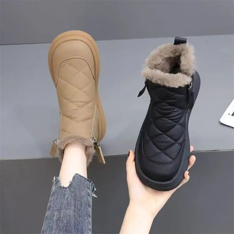 👢【35-41】Nowość na jesień i zimę, wodoodporne, antypoślizgowe, ciepłe i stylowe, miękkie krótkie botki.-4222488