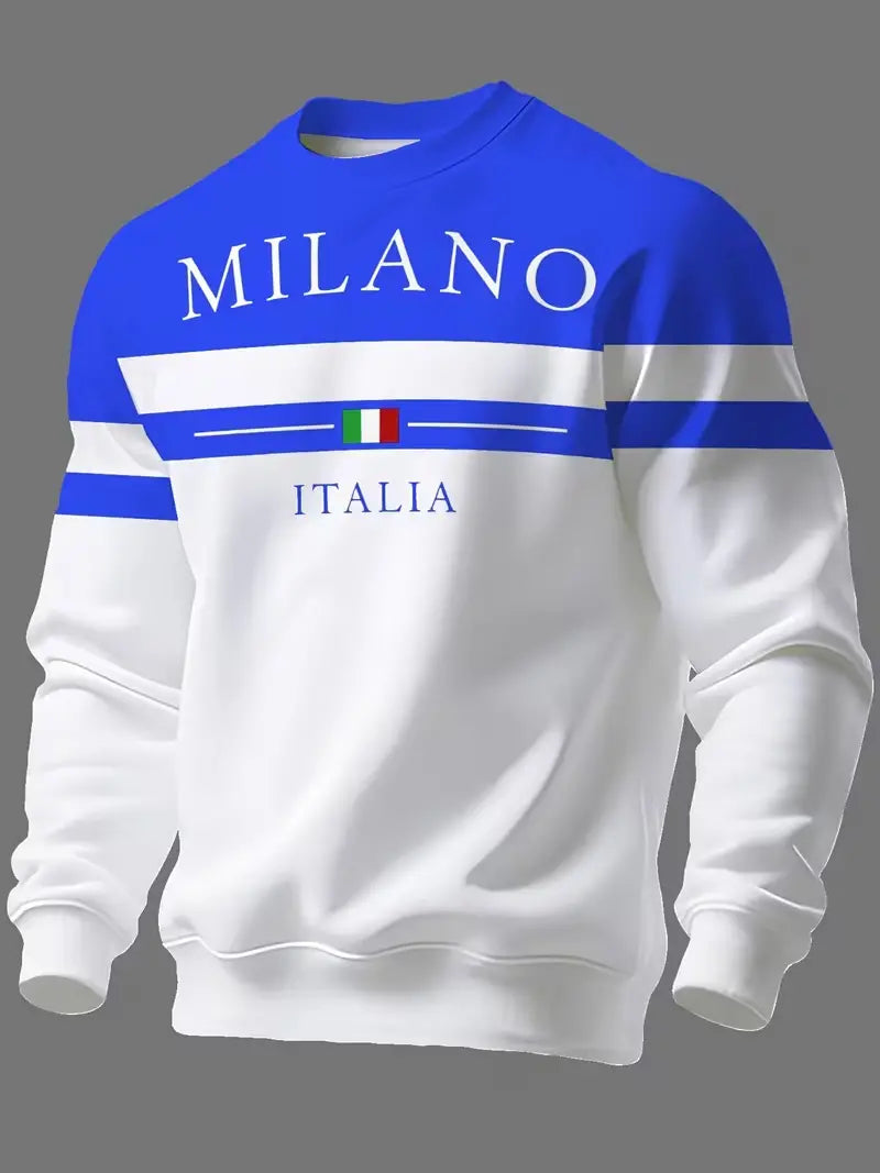 ✨🌟👕【S-6XL】Sudaderas para hombre con estampado Milano Italia