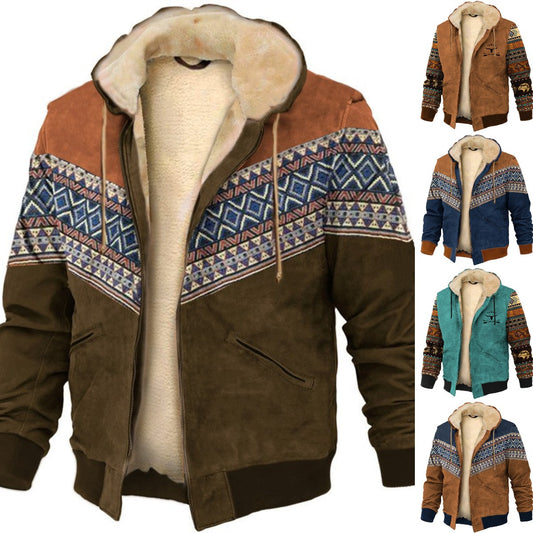 【S-4XL】🔥Muška ležerna jesen i zima plus debeli baršunasti kaput i topla kapuljača od janjeće vune