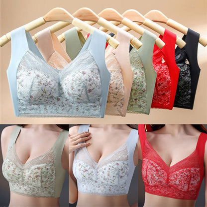 🔥【🔥Kupite 3 i dobijete 3 besplatno】【Paket od 3/6】💕🎁Bešavni grudnjak od ledene svile velike veličine, prozračan i podesiv【40kg-100kg】