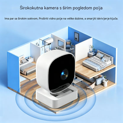 Kamera visoke rezolucije s pametnim sustavom za nadzor doma putem bežičnog WiFi-ja, infracrvenog noćnog vida, dvosmjernog interfona i kamere visoke rezolucije.