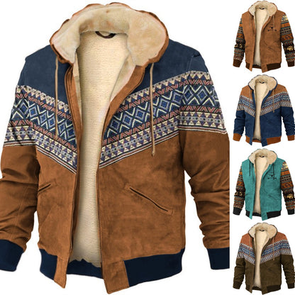 【S-4XL】🔥Muška ležerna jesen i zima plus debeli baršunasti kaput i topla kapuljača od janjeće vune