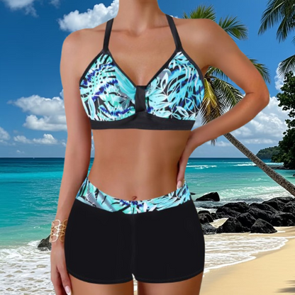 🏖️👙【Ofertă mare】🌴【S-5XL】Set de costume de baie imprimat vacanță pe plajă 2025