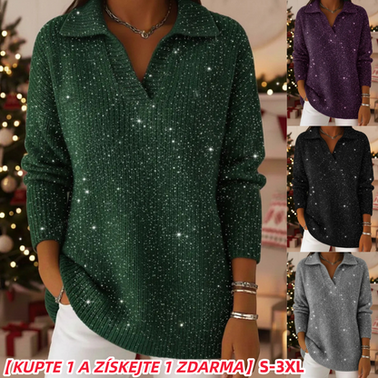 🔥Hit proizvod-50%🔥【S-5XL】Sanjivi ženski moderan i elegantan pleteni džemper s V-izrezom s uzorkom zvjezdanog neba