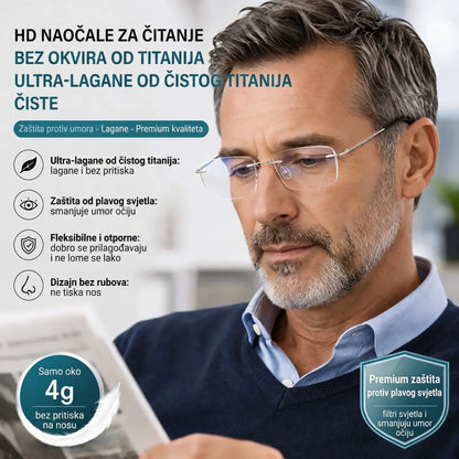 👓 Visokokvalitetne, izuzetno lagane i visokoprozirne profesionalne naočale bez okvira sa zaštitom od plavog svjetla. Unisex dizajn. ✨