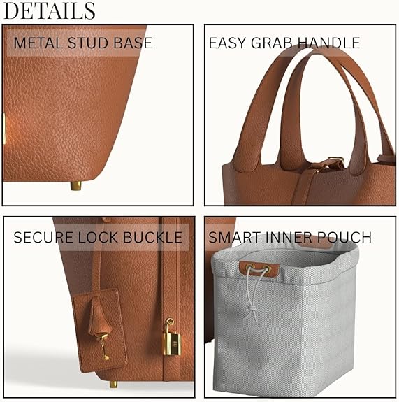 👜 Torba od prave kože sa zateznom vezicom i mini patentnim zatvaračem.