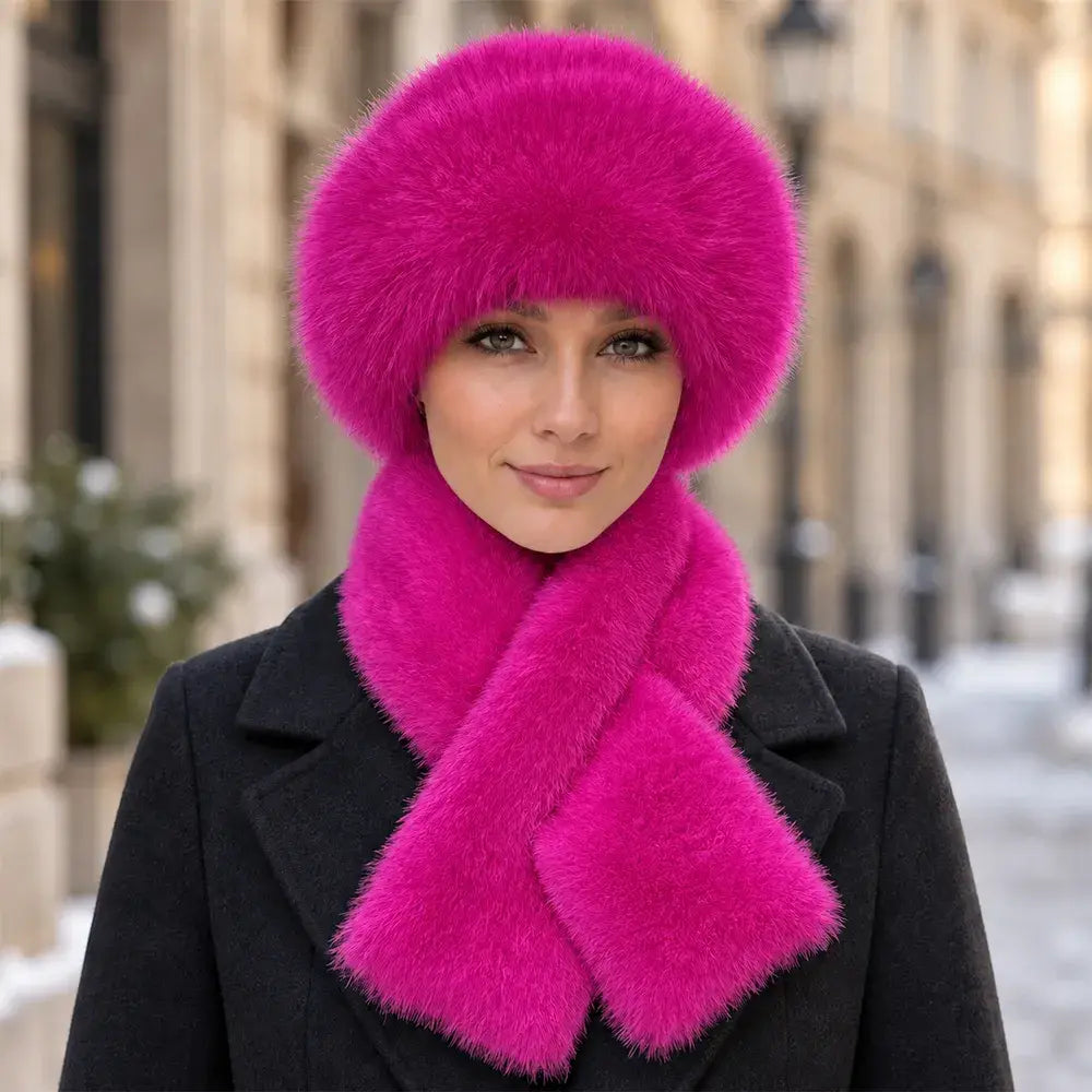 🔥 【Oferta especial】 Conjunto de invierno (bufanda y gorro de felpa): grueso, cálido y cortavientos