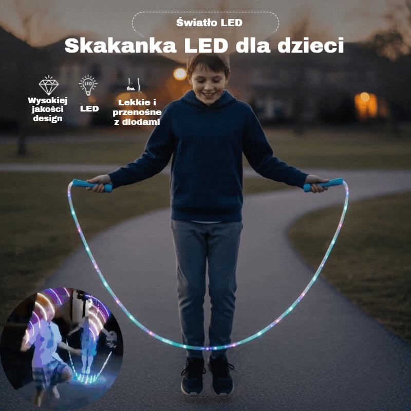 🔥Hit Sprzedaży 【Rabat 50%】🌈 🏃Uniwersalna skakanka świetlna dla dzieci i dorosłych —Świeci nocą, gwarantuje bezpieczeństwo podczas zabaw na zewnątrz