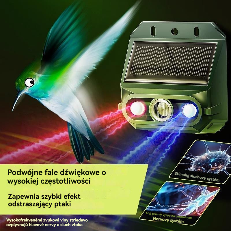 🔥【Kup jeden, a drugi dostaniesz gratis】🔥Odstraszacz zwierząt zasilany ultradźwiękami na zewnątrz: Odstrasza ptaki i zwierzęta.