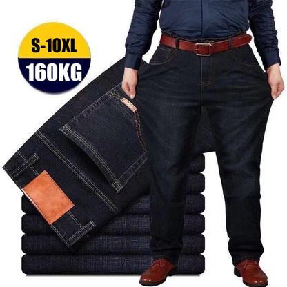 👖😎【50% zľava🔥】【S-10XL】😍 Pánske strečové džínsy pre väčšie veľkosti, ležérne nohavice so širokými nohavicami, nosnosť nad 160 kg