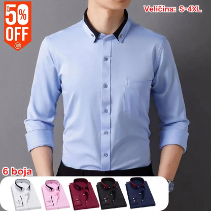 👕2026 Nova poslovna ležerna košulja dugih rukava za muškarce 【Veličine S-4XL】