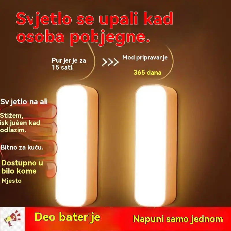 【Kupite 1 i dobijte 1 gratis】🏡💡Pametno LED svjetlo sa senzorom prisutnosti, jednostavno za punjenje i praktično.