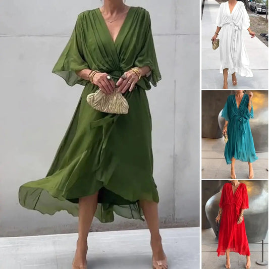 👗Novi stil za proljeće i ljeto 2026. [S-5XL]👗 Haljina s šišmiš rukavima od mekanog šifona