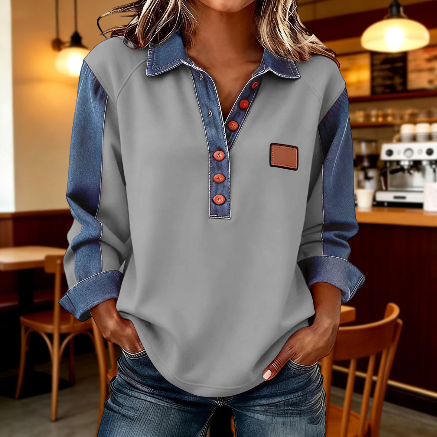 🍂 Polo majica za džins, ženska | Nova kolekcija jesen-zima 2026 | Širok rez, dugi rukavi 🍂