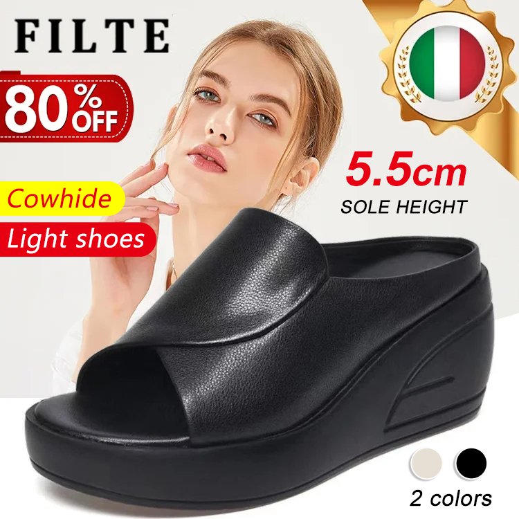 【50% OFF】【35-40】2024 Sandale cu toc înclinat de 5,5 cm