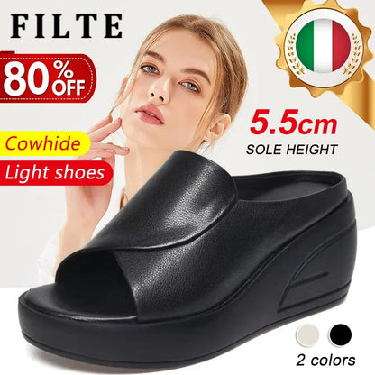 【50% OFF】【35-40】2024 Sandale cu toc înclinat de 5,5 cm