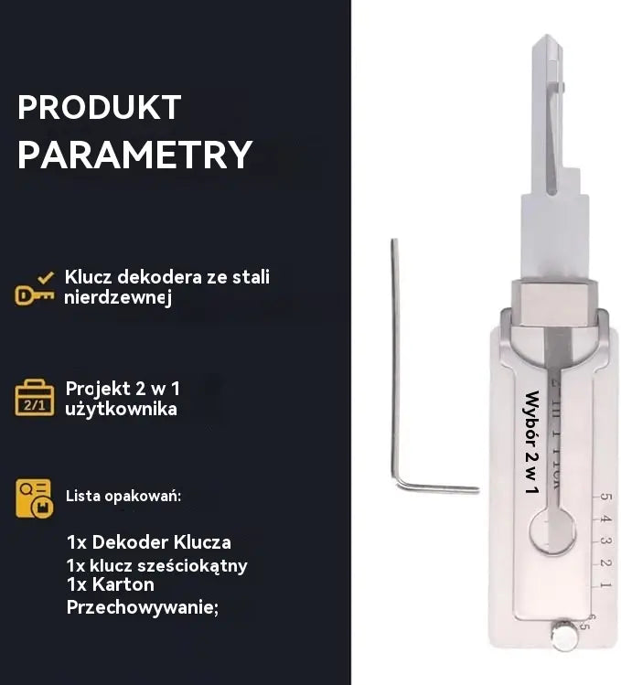🔐Specjalne promocje w tym tygodniu🔑 - 50% zniżki🔥Dekoder kluczy ze stali nierdzewnej