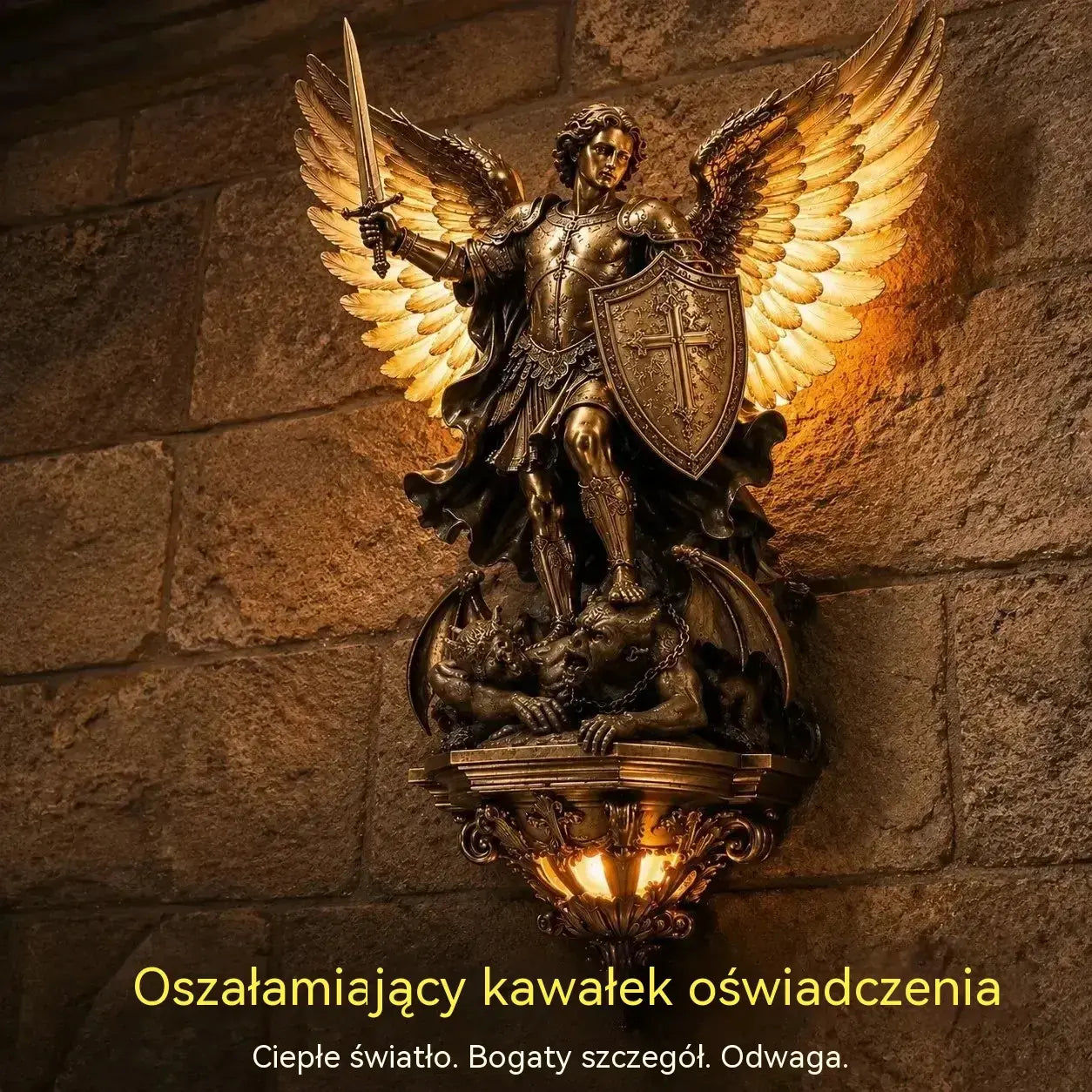🔥【Rabat 50%】Lampa ścienna Anioł Stróż św. Michała