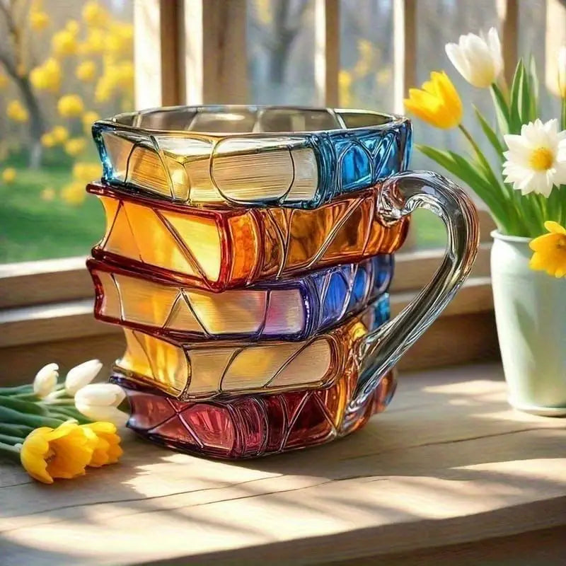 【Cumpărați  unul și primiți unul gratuit】📚Ceașcă de cafea pictată 3D în formă de carte