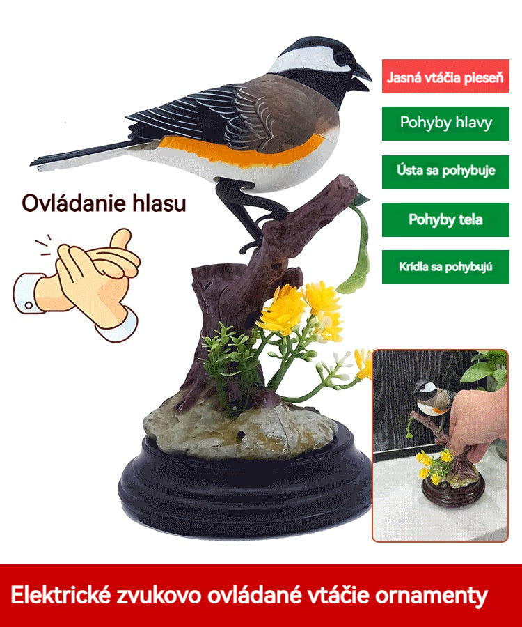 🦜🐦🐦【Kúp 1 a získaj 1 zadarmo】Kreatívne, roztomilé vtáčie ozdoby ovládané hlasom na dekoráciu stola v izbe.